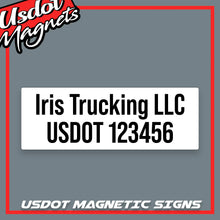 Load image into Gallery viewer, Trucking or Transport Truck Door Magnet Magnetic Sign With USDOT Number (Set of 2)