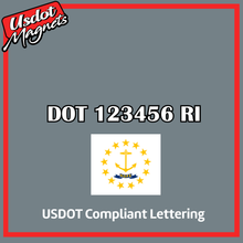 Load image into Gallery viewer, USDOT Number Sticker Decal Lettering Rhode Island (Set of 2)