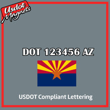 Load image into Gallery viewer, USDOT Number Sticker Decal Lettering Arizona (Set of 2)