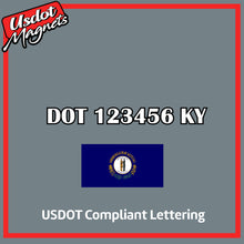 Load image into Gallery viewer, USDOT Number Sticker Decal Lettering Kentucky (Set of 2)