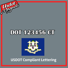 Load image into Gallery viewer, USDOT Number Sticker Decal Lettering Connecticut (Set of 2)