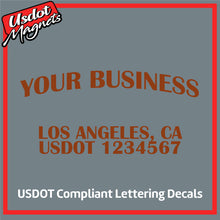 Load image into Gallery viewer, Arched Business Name with USDOT Number Lettering (Set of 2)
