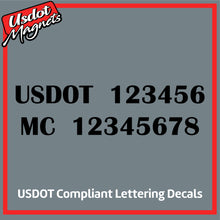 Load image into Gallery viewer, USDOT & MC Number Lettering Sticker Decal (Set of 2)