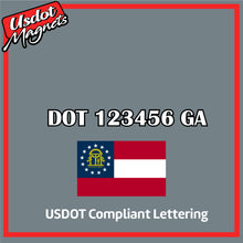 Load image into Gallery viewer, USDOT Number Sticker Decal Lettering Georgia (Set of 2)