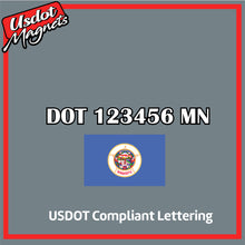 Load image into Gallery viewer, USDOT Number Sticker Decal Lettering Minnesota (Set of 2)