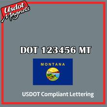 Load image into Gallery viewer, USDOT Number Sticker Decal Lettering Montana (Set of 2)