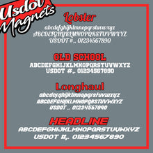 Load image into Gallery viewer, USDOT (DOT), MC & KYU Number Magnetic Sign (Set of 2)