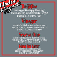 Load image into Gallery viewer, Transport Name with USDOT, MC, KYU, CA & GVW Number Decal Lettering (Set of 2)