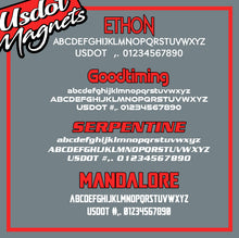 Load image into Gallery viewer, Company Name with USDOT Number Sticker Decal Lettering (Set of 2)