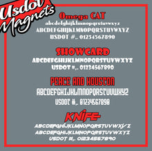 Load image into Gallery viewer, Trucking or Transport Truck Door Magnet Magnetic Sign With USDOT Number (Set of 2)