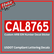 Load image into Gallery viewer, carb ein number sticker decal