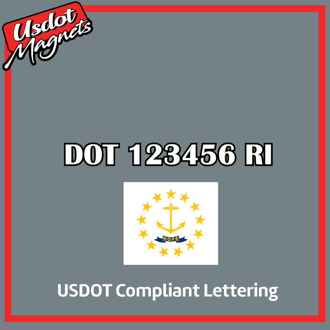 USDOT Number Sticker Decal Lettering Rhode Island (Set of 2)