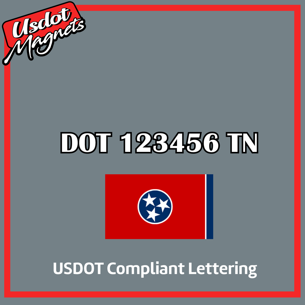 USDOT Number Sticker Decal Lettering Tennessee (Set of 2)