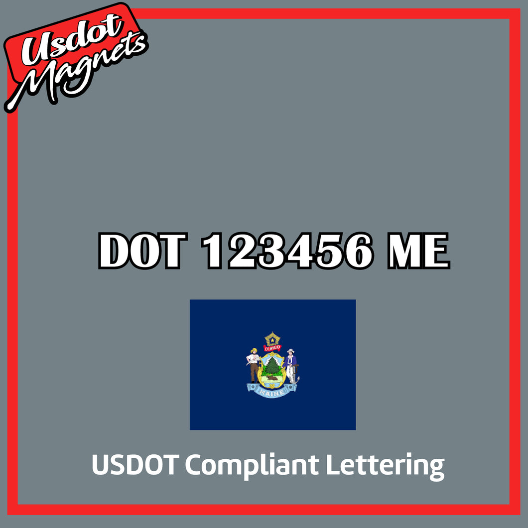 USDOT Number Sticker Decal Lettering Maine (Set of 2)