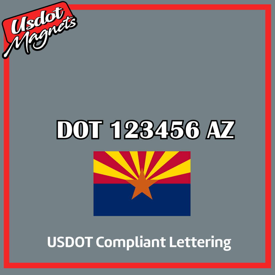 USDOT Number Sticker Decal Lettering Arizona (Set of 2)