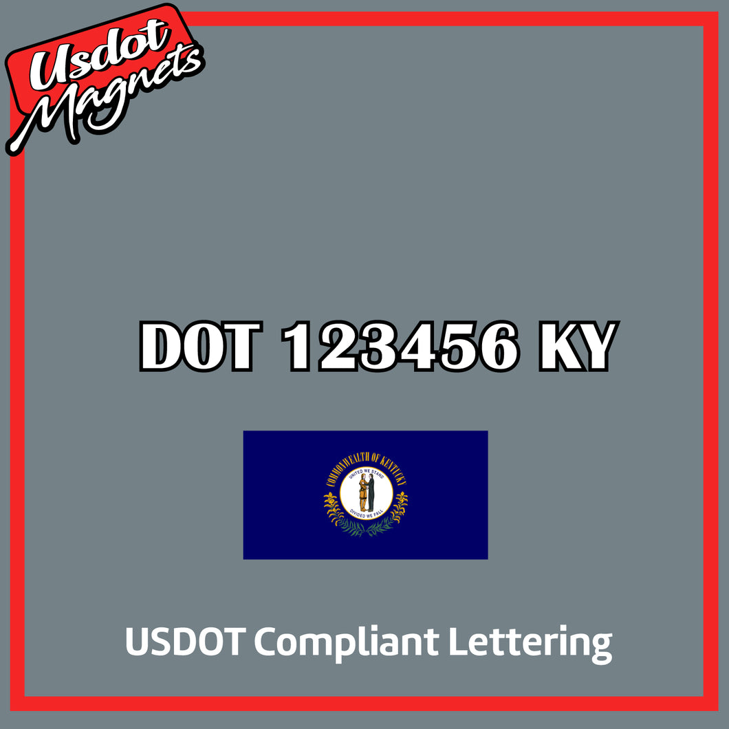 USDOT Number Sticker Decal Lettering Kentucky (Set of 2)