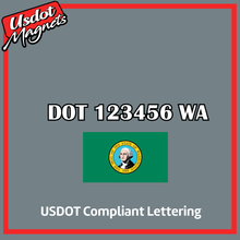 Load image into Gallery viewer, USDOT Number Sticker Decal Lettering Washington (Set of 2)
