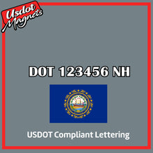 Load image into Gallery viewer, USDOT Number Sticker Decal Lettering New Hampshire (Set of 2)
