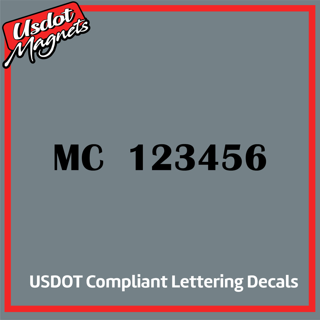 MC Number Sticker Decal Lettering (Set of 2)