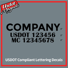 Load image into Gallery viewer, Company Name Truck Door Decal with USDOT &amp; MC Lettering Decal (Set of 2)
