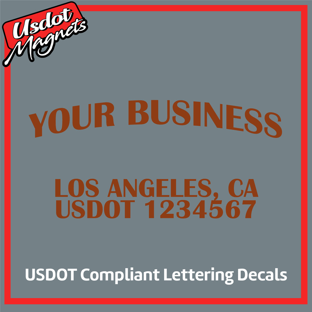 Arched Business Name with USDOT Number Lettering (Set of 2)