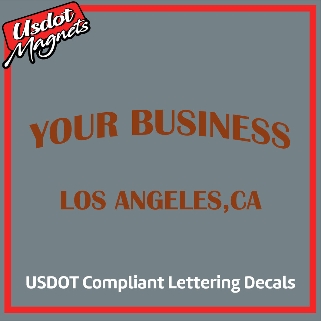 Arched Business Name with Origin/Location Truck Lettering (Set of 2)