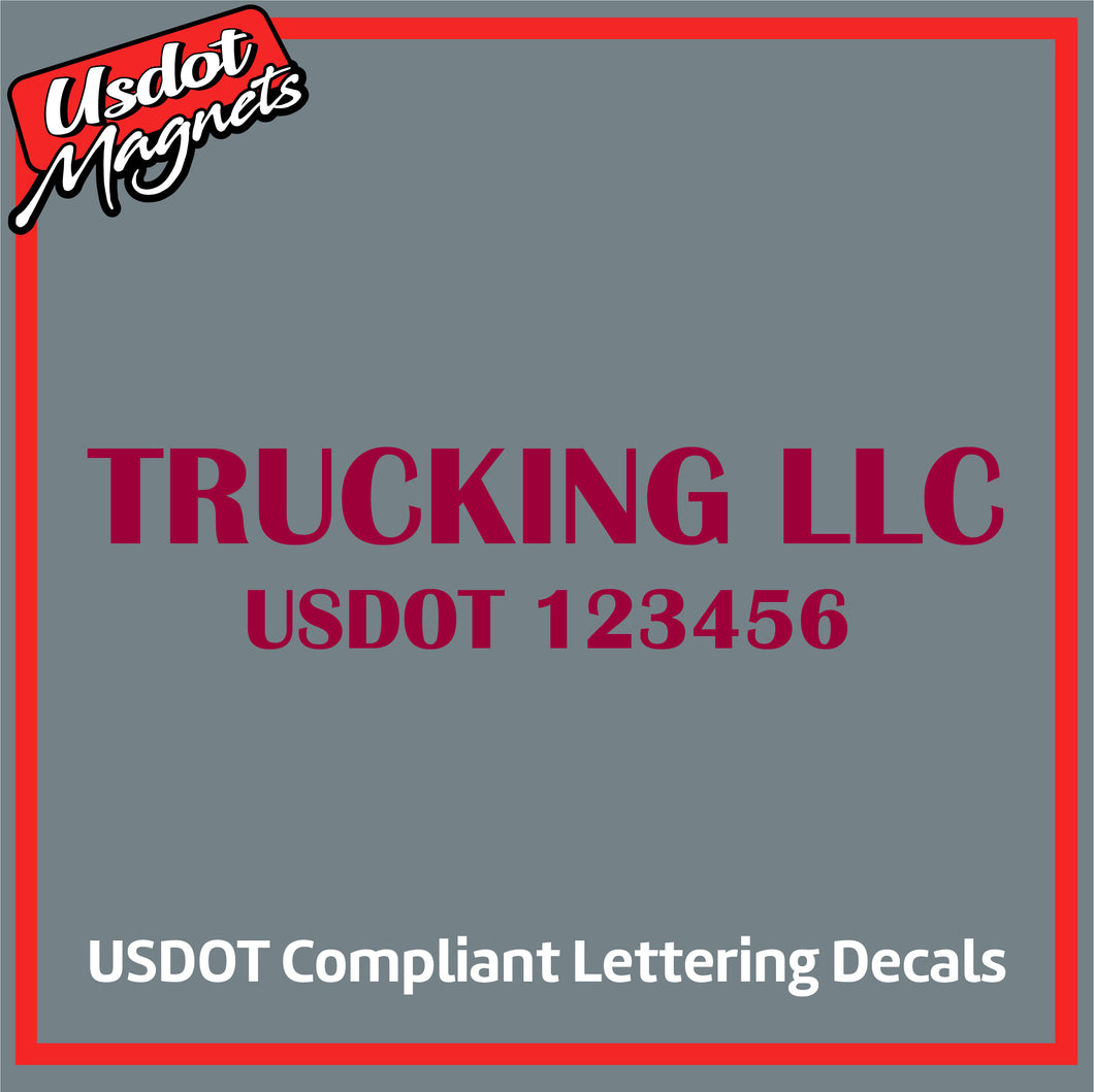 Trucking Door Business Name Decal with USDOT Number Lettering (Set of 2)