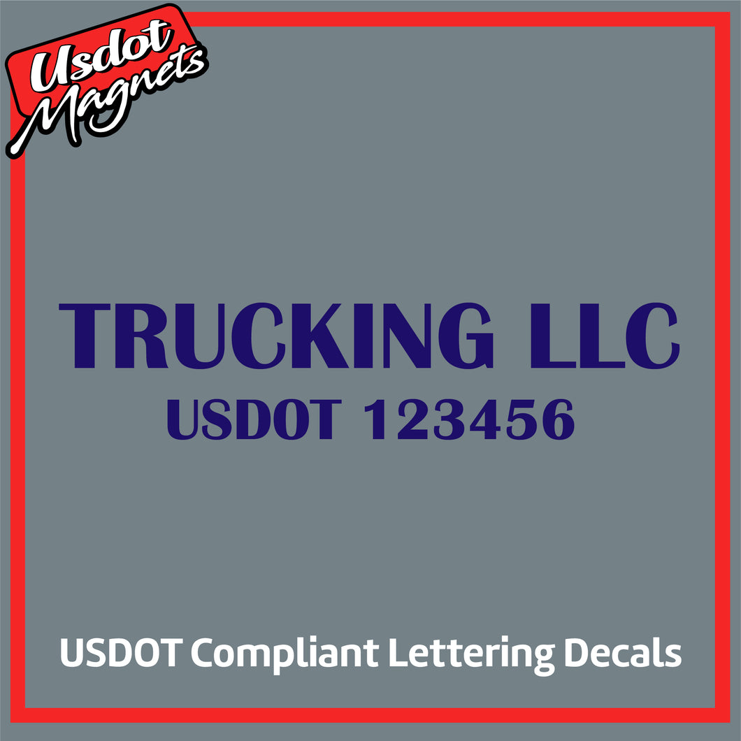 Trucking Company Name Decal with USDOT Number Lettering (Set of 2)