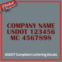 Load image into Gallery viewer, Company Name with USDOT &amp; MC Number Decal Sticker (Set of 2)
