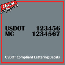 Load image into Gallery viewer, USDOT &amp; MC Number Vinyl Lettering Sticker Decal (Set of 2)
