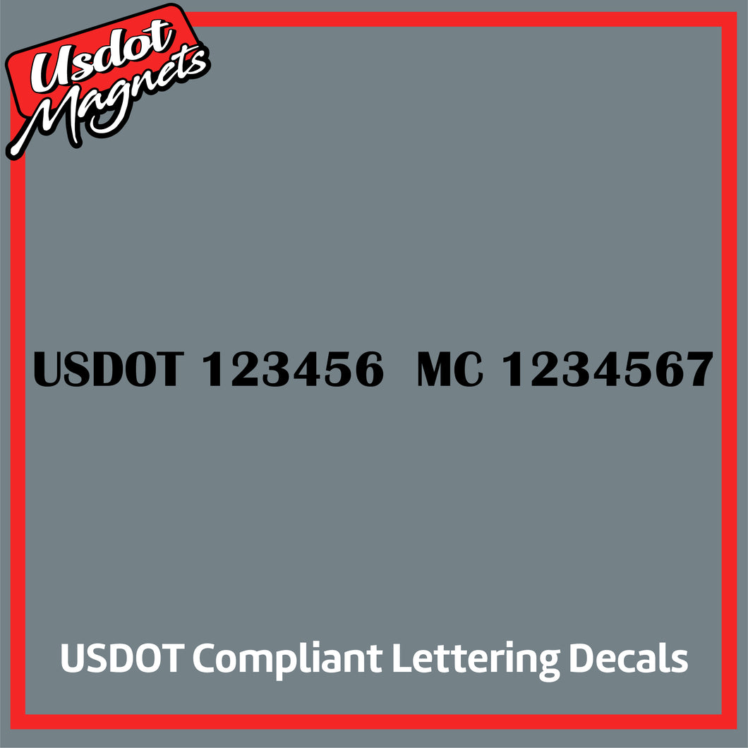 USDOT & MC Number Lettering Decal Sticker (Set of 2)