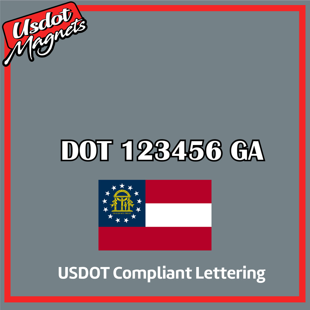 USDOT Number Sticker Decal Lettering Georgia (Set of 2)