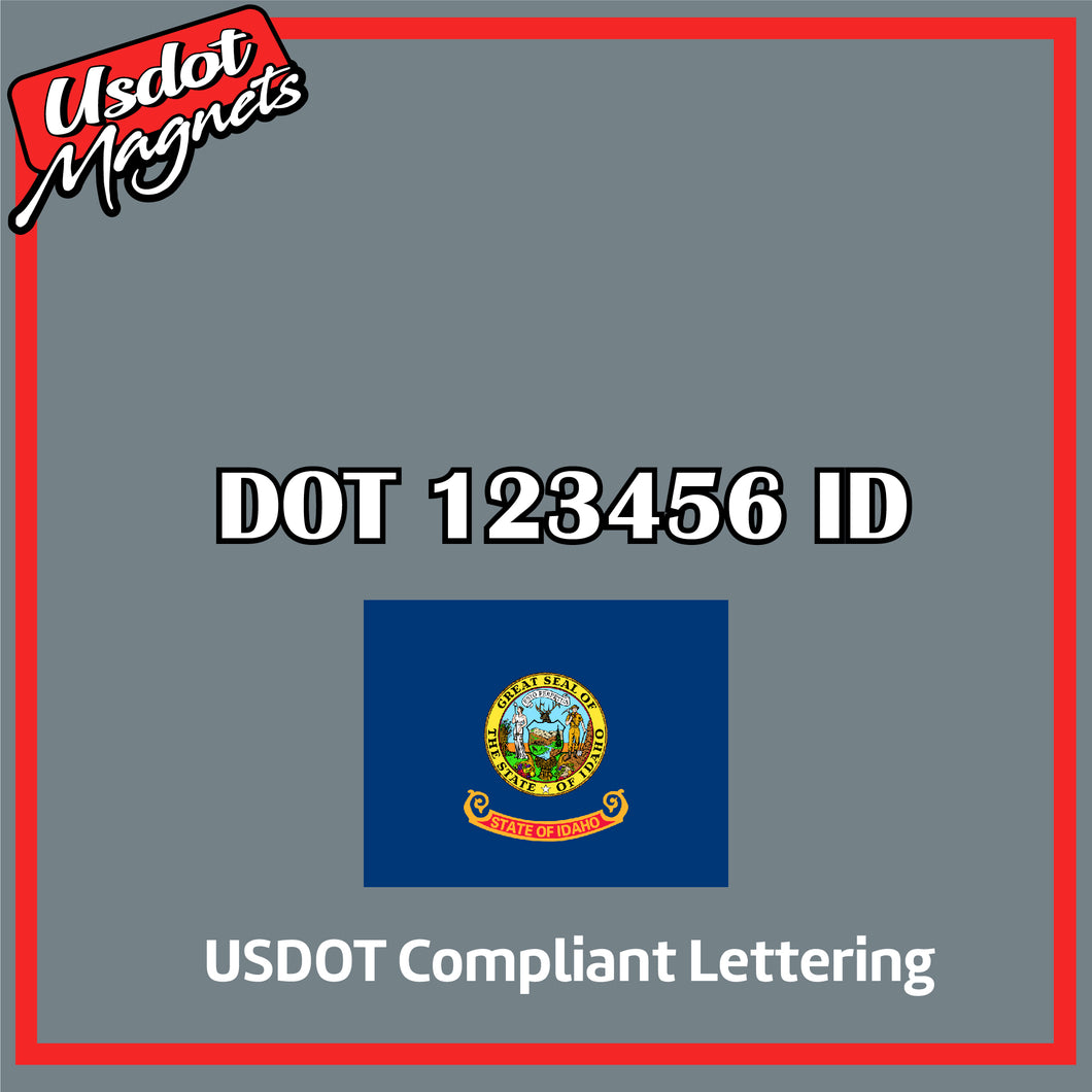 USDOT Number Sticker Decal Lettering Idaho (Set of 2)