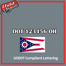 Load image into Gallery viewer, USDOT Number Sticker Decal Lettering Ohio (Set of 2)
