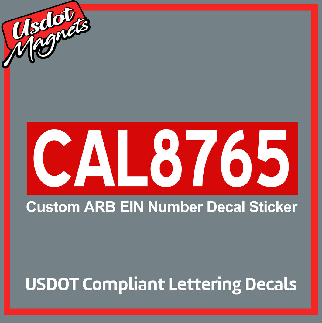 carb ein number sticker decal