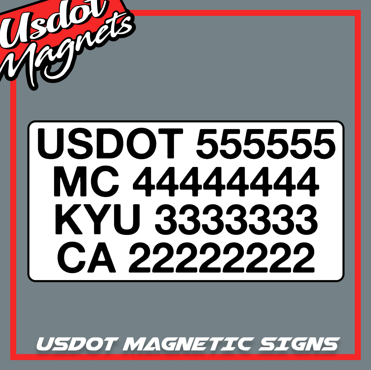 USDOT ＆ MC Magnetic Sign-