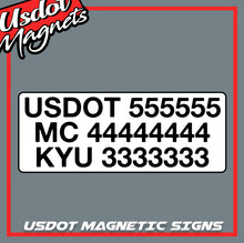 Load image into Gallery viewer, usdot mc kyu magnetic signs
