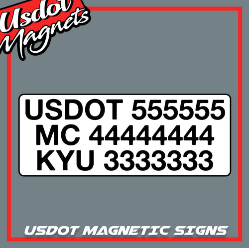 usdot mc kyu magnetic signs