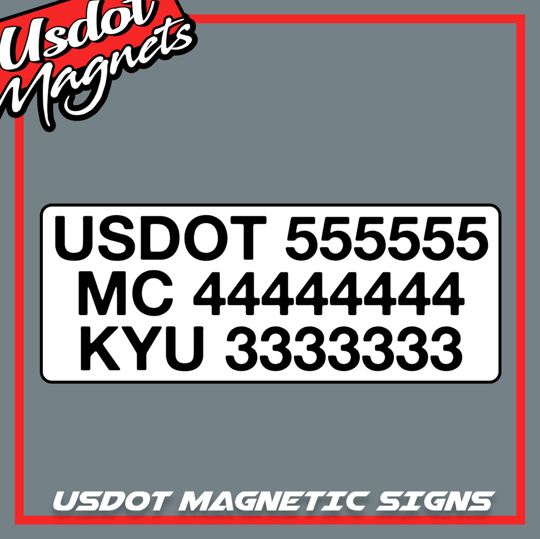 usdot mc kyu magnetic signs