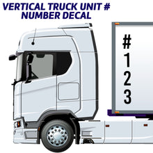 Load image into Gallery viewer, vertical truck unit number decal
